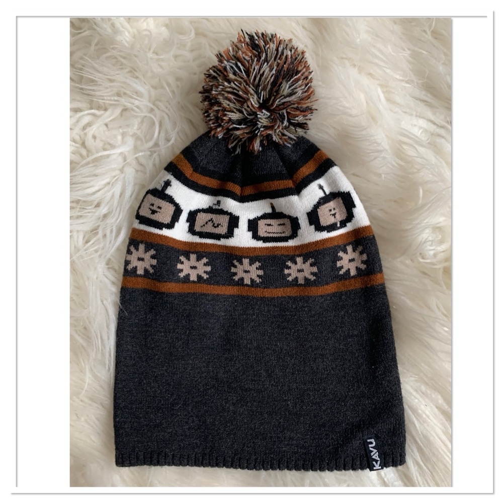Kavu Herschel Beanie Hat Brown Dark Gray One Size
